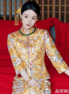 新中式国风绿色仿玛瑙玉石旗袍妈妈毛衣项链配饰轻奢高级颈链