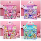 儿童带项链换装 扮贴奖励立体穿衣服贴贴画玩具 贴纸女孩卡通公主装