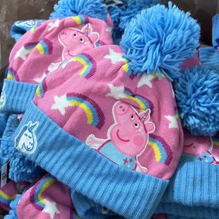 Pig 粉红猪 汪汪队毛线帽子儿童双层防风保暖 8岁冬 冰雪 Peppa