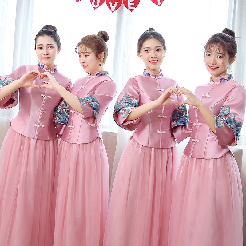 中式伴娘服2019新款夏季毕业礼服裙女姐妹团中国风复古旗袍显瘦|ruв категории Женская одежда, Cвадебные платья, платье/вечернее платье - от Buy2taobao.com для оказания профессиональной услуги покупки агента Taobao