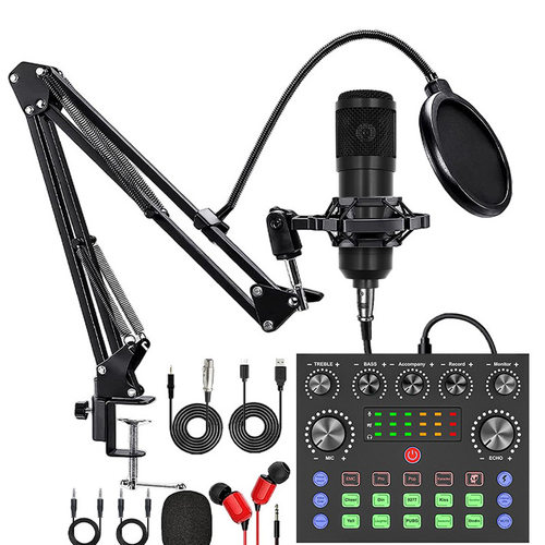 V8S手机声卡英文播客直播套装含