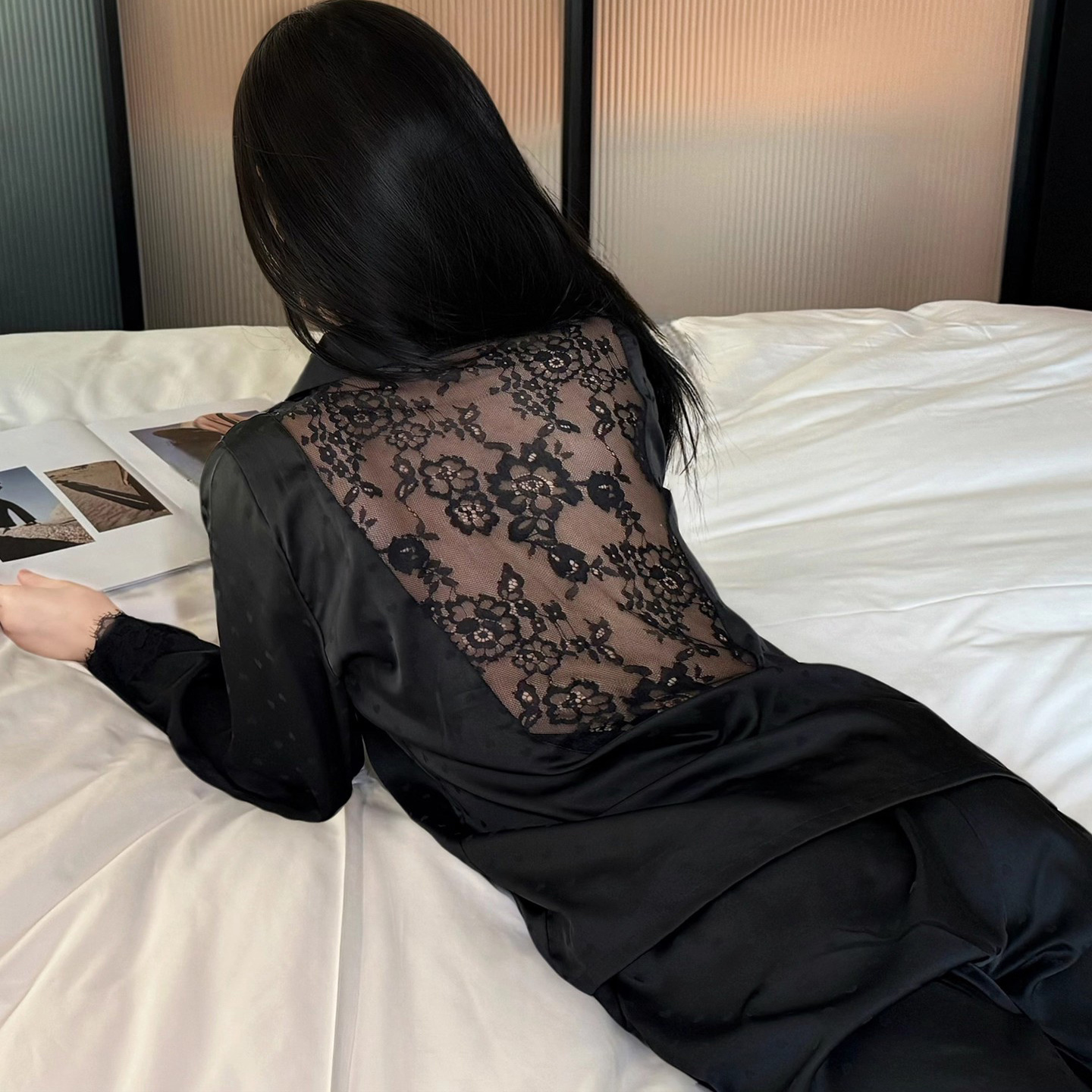 200斤大码法式冰丝睡衣套装