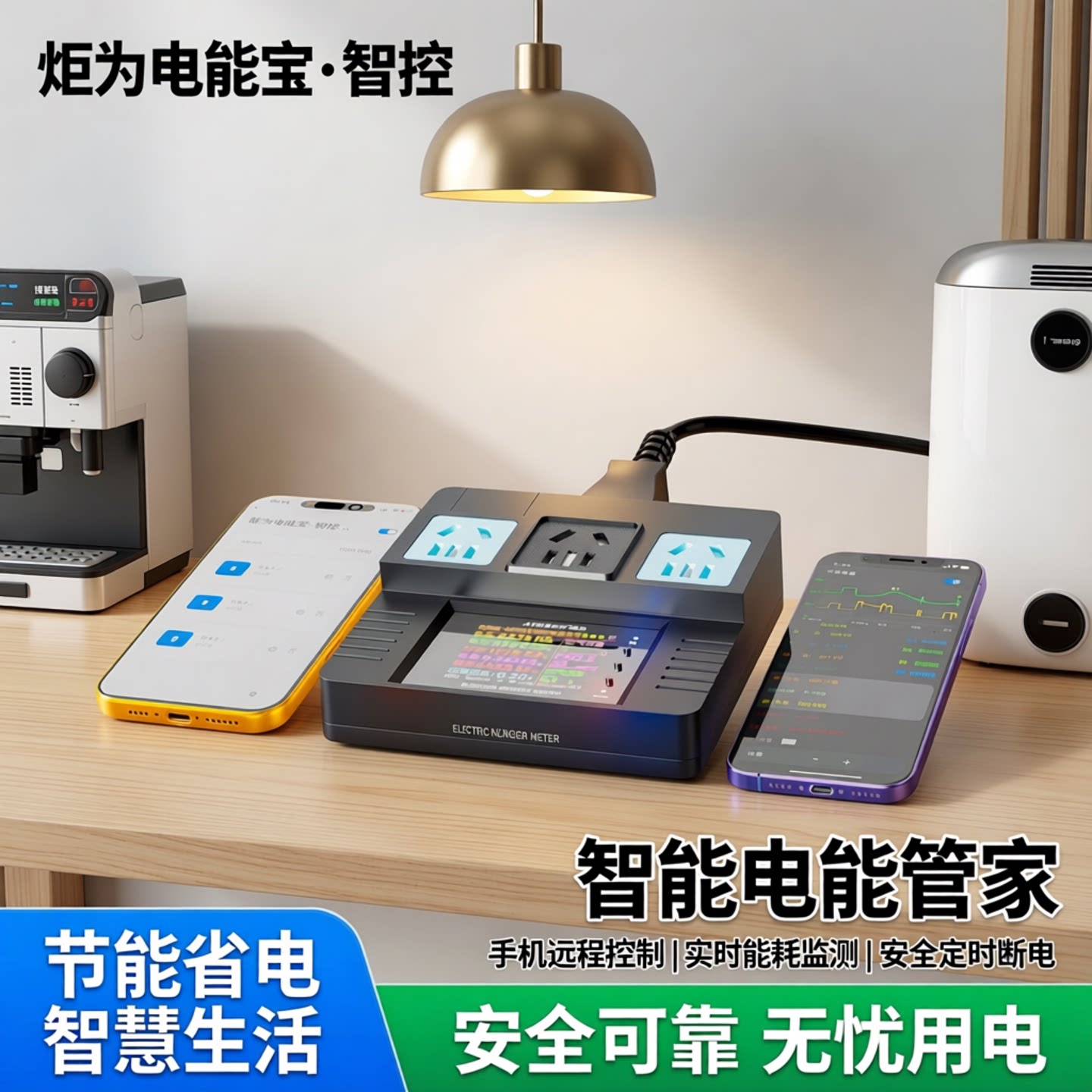 炬为电能宝wifi智能数显计量插座手机远控开关电动车定时器插线板