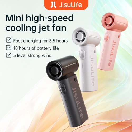 JISULIFE Handheld Turbo Fan HandFan USB Mini Portable 5Speed