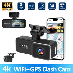 4K Dash Cam Car Dual Lens Recorder WiFi 24h Parking Monitor