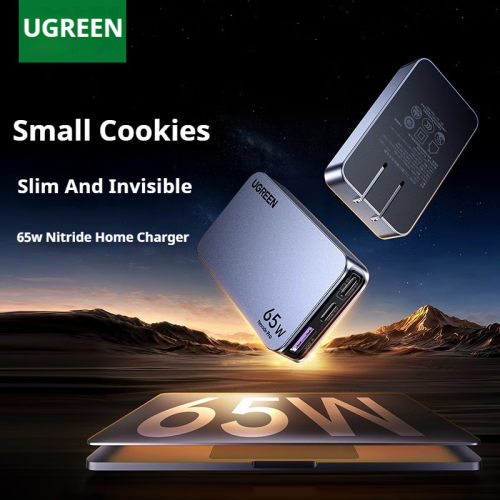 UGREEN 65W GaN Charger Quick Charge 4.0 3.0 USB C Charger饼干氮化镓闪充湃Pro超薄充电器PD快充头轻薄小