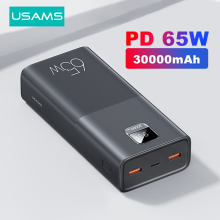 USAMS 65W Power Bank 30000mAh PD Quick Charge SCP FCP充电宝