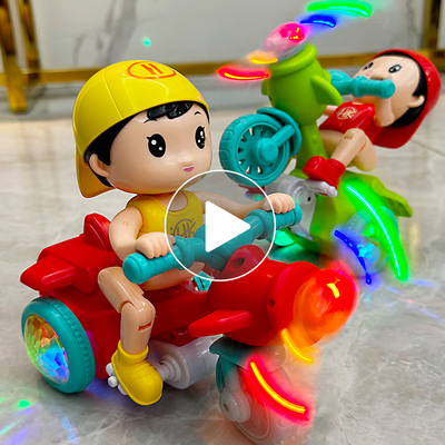 电动声光特技旋转三轮车玩具礼物