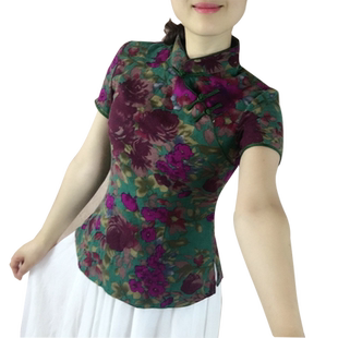 中国风棉麻女装短款改良修身旗袍上衣中式日常茶艺服套装唐装女夏