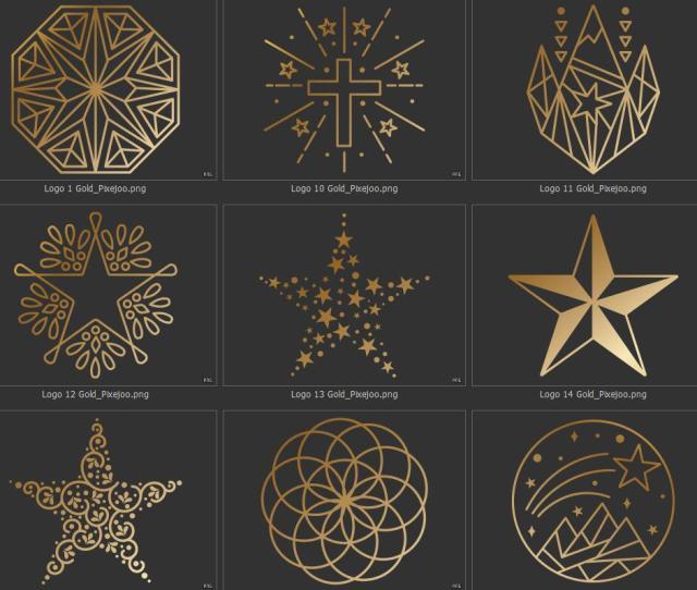 扁平金色星星五角星图案图型vi辅助矢量png免抠logo设计素材