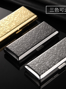 team pistol双枪粗细两用加长加厚金属烟盒男便携唐草纹高档礼物