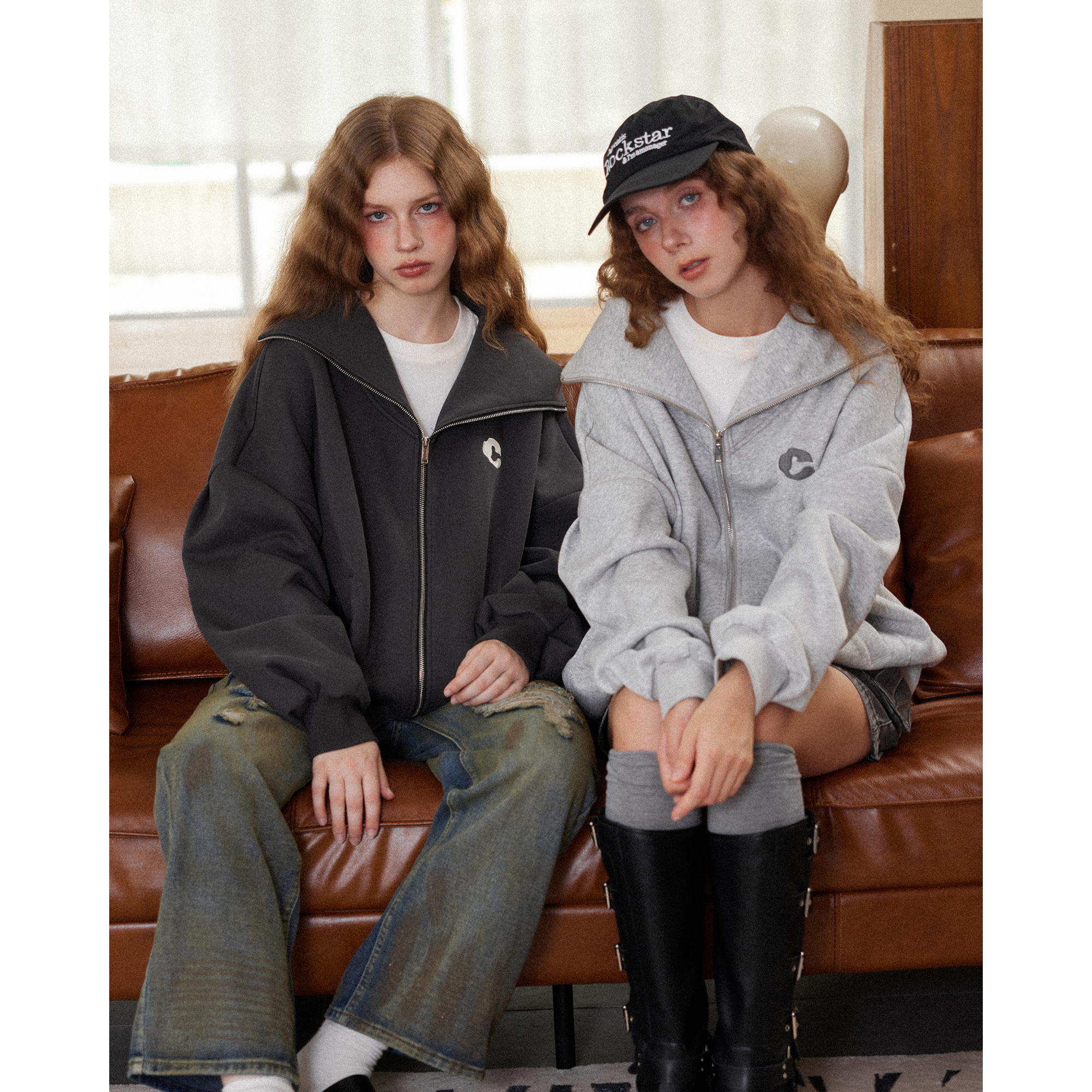 佐贝卡开衫卫衣外套连帽