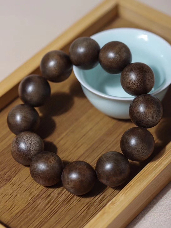 文莱软丝九分沉沉香手串20mm＊12颗佛珠男女款手链约40克花香乳香