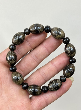 惠安沉香老料手串米珠手链男女士单圈佛珠念珠16克药香清甜送礼