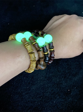 木质竹节珠手串男女士情侣手链