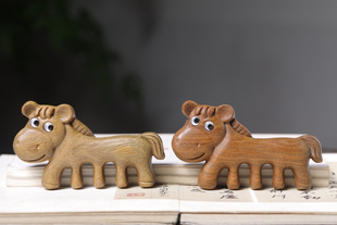 2026马本命年生肖马按摩梳绿檀木梳子按摩头皮刮痧养生梳疏通经络