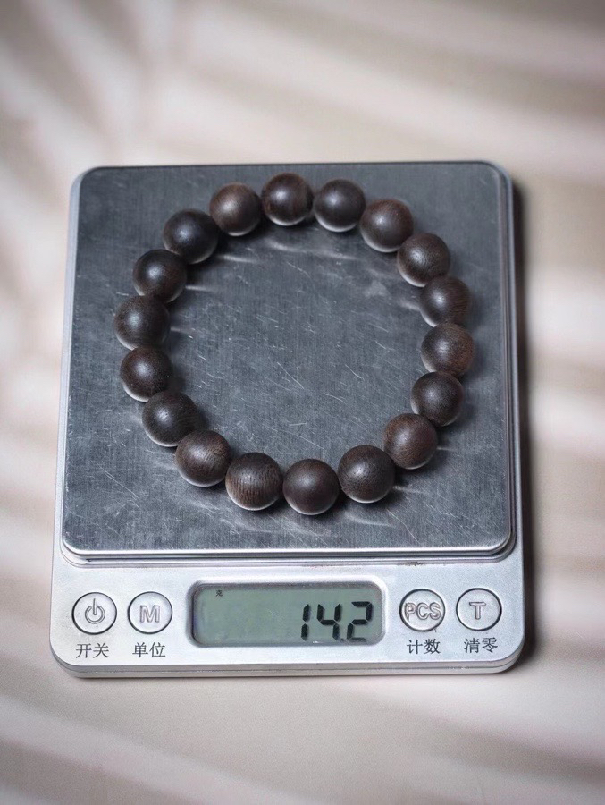 文莱沉香软丝九分沉沉香手串1.2cm男女佛珠手链约14克花香味乳香