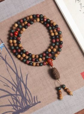 天然合香珠手串佛珠手链桂花沉香玫瑰龙涎香念珠108颗项链男女士