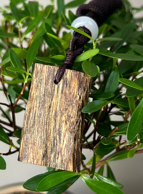 奇棋楠树丁料沉香平安无事素牌天然原木男女士款吊坠沉香重约7克