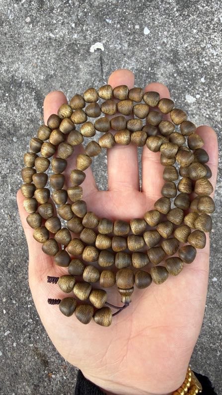 越南芽庄莺歌绿棋楠沉香手串0.8cm水滴珠约40克佛珠手链男女项链