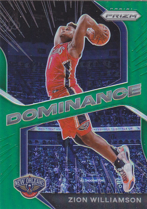 NBA球星卡2021Prizm统治特卡绿折#15锡安