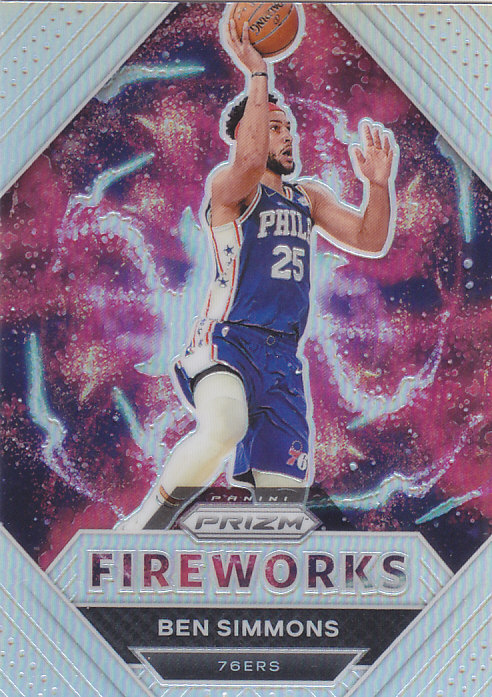 NBA球星卡Prizm2021特卡FireWorks银折凑套#4本西蒙斯