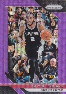 53莱昂纳德 NBA球星卡1819Prizm普卡紫波纹折射