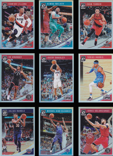 NBA球星卡panini1819Optic银折射凑套No1-100利拉德约基奇米切尔