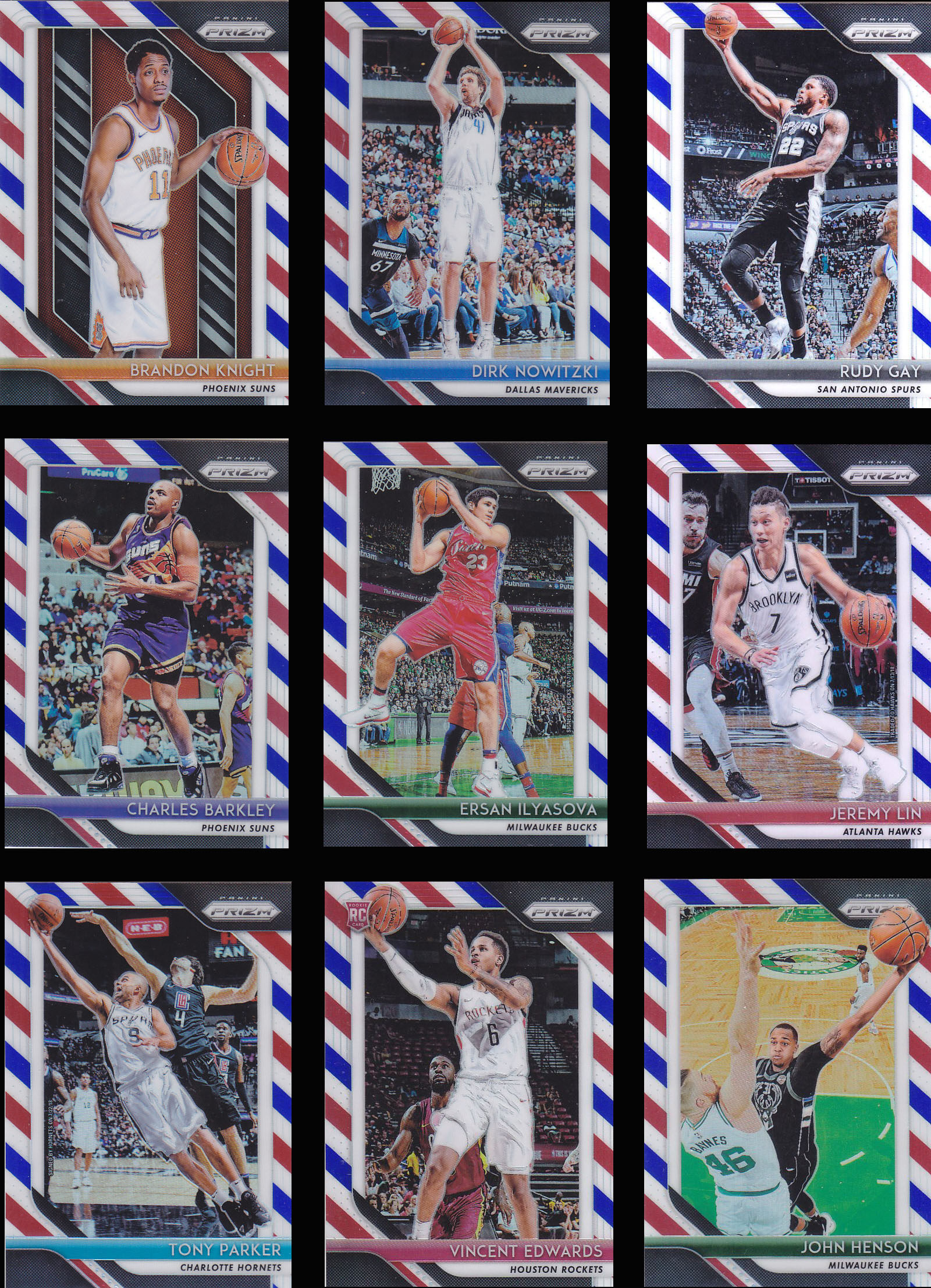 NBA球星卡1819Prizm普卡三色折射凑套No1-25 迪亚洛林书豪巴克利 - 实物图