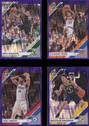 NBA球星卡panini1920Optic紫瀑布折射凑套恩比德布罗格登布莱德索