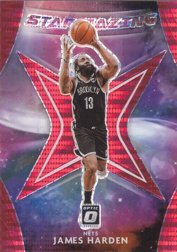 NBA球星卡2021Optic红脉冲折摘星特卡#9詹姆斯哈登