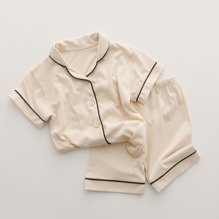 亲子款 儿童家居服夏季 透气居家服套装 男女宝宝纯色韩版 睡衣 新款
