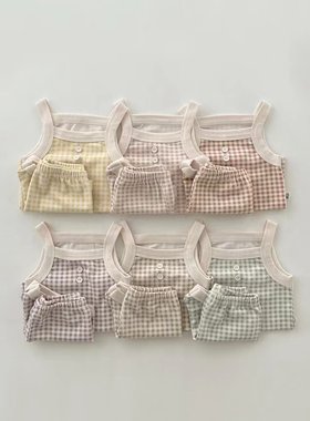 韩版儿童家居服套装夏季睡衣