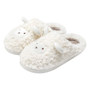 买一送一情侣棉拖鞋女冬季可爱毛毛拖鞋室内家居加绒冬天保暖棉拖