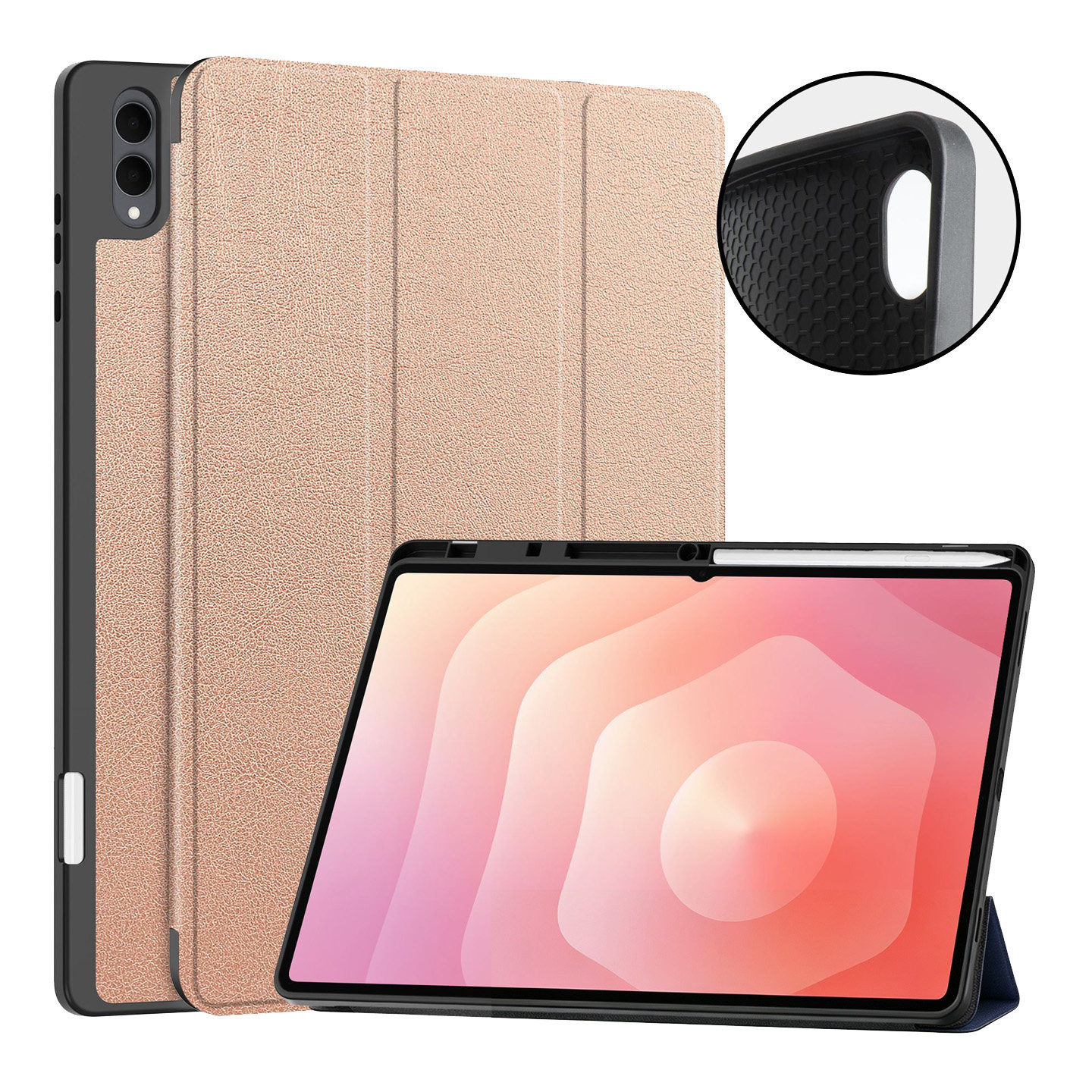 适用三星Galaxy Tab S11 Ultra平板电脑保护套SM-X936B/X930三折支架 TPU软胶S11ultra防摔保护壳配手写笔槽