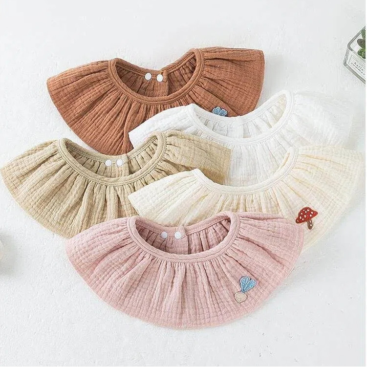 口水巾夏薄款宝宝婴儿男孩纯棉a类新生围脖调节围嘴透气加厚吸水