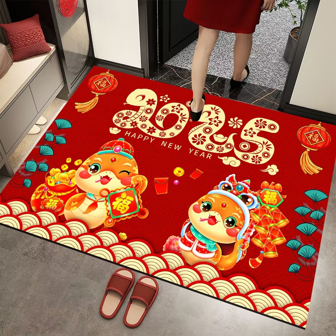 地毯垫脚垫门垫进门家用玄关垫2025新年地垫耐脏易打理入户蹭土