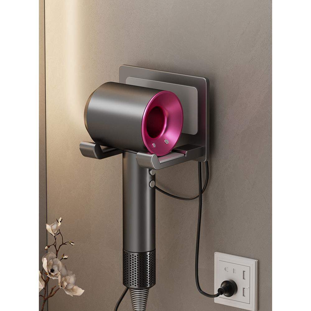 贴片吹风机置物架免打孔风筒电吹风收纳架卫生间粘贴浴室简易收纳