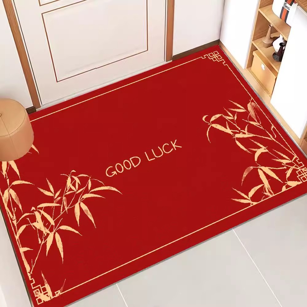 2025新年地垫红色门口蹭土脚垫入户门进门家用入户门垫家用大门口