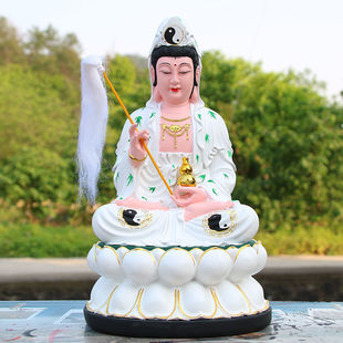 白衣慈航道人神像树脂神像真人大士慈航普度自在天尊供奉佛像摆件