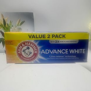 现货美国Arm Hammer小苏打抗蛀含氟薄荷牙膏清新口气亮白护龈