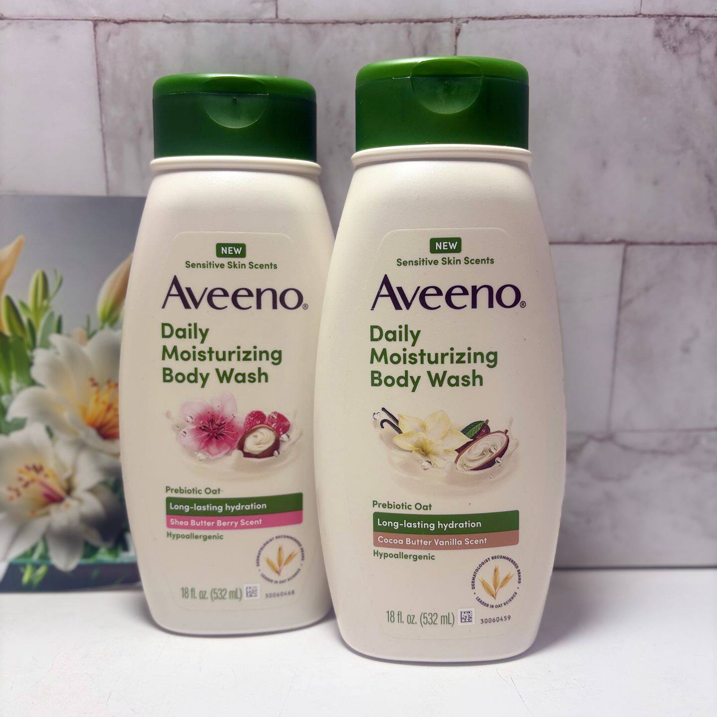 美国Aveeno乳木果树莓香草沐浴露