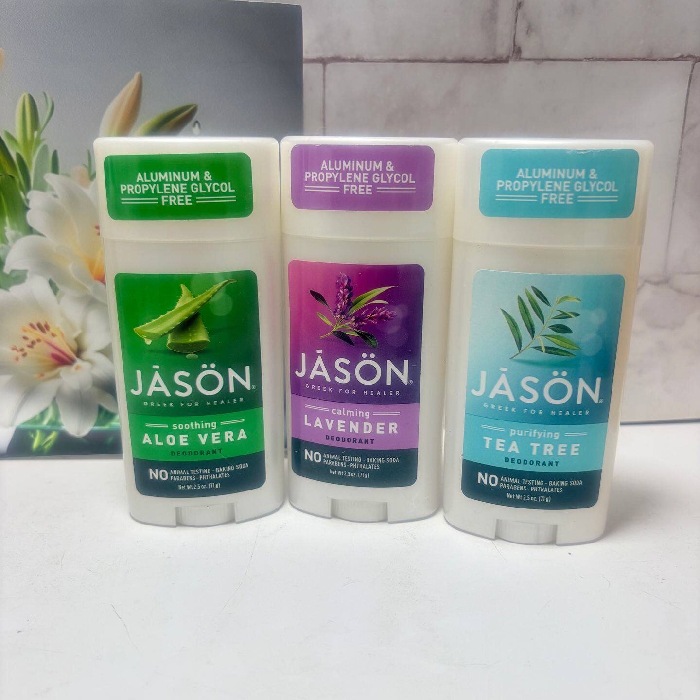 现货美国Jason Natural小苏打薰衣草茶树芦荟去汗味止汗膏无铝71g