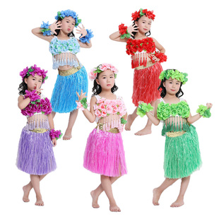 六一幼儿儿童夏威夷草裙成人男女童舞蹈服装表演套装海草舞蹈走秀