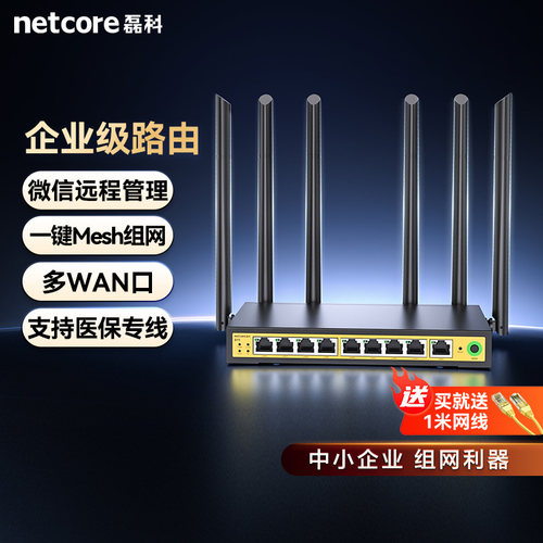 磊科9口全千兆无线路由器多WAN口