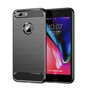 适用于高级感磨砂黑苹果8plus手机壳iPhone8plus防摔保护壳男女款