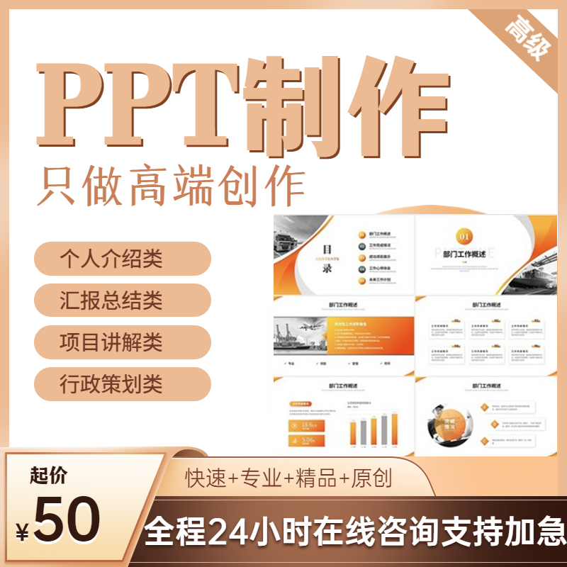 ppt制作代做定制美化修改企业宣传工作汇报说课课件设计总结述职