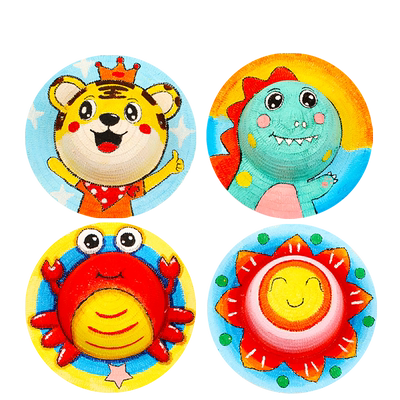 儿童草帽diy幼儿园创意美术