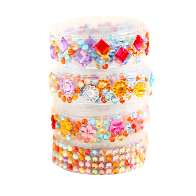 亚克力钻石胶带彩色儿童手工diy材料相册日记本水晶水钻装饰贴纸