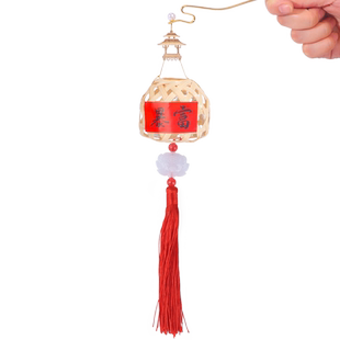 2026新款儿童元宵节手工diy竹编灯笼手提发光迷你小灯笼材料包